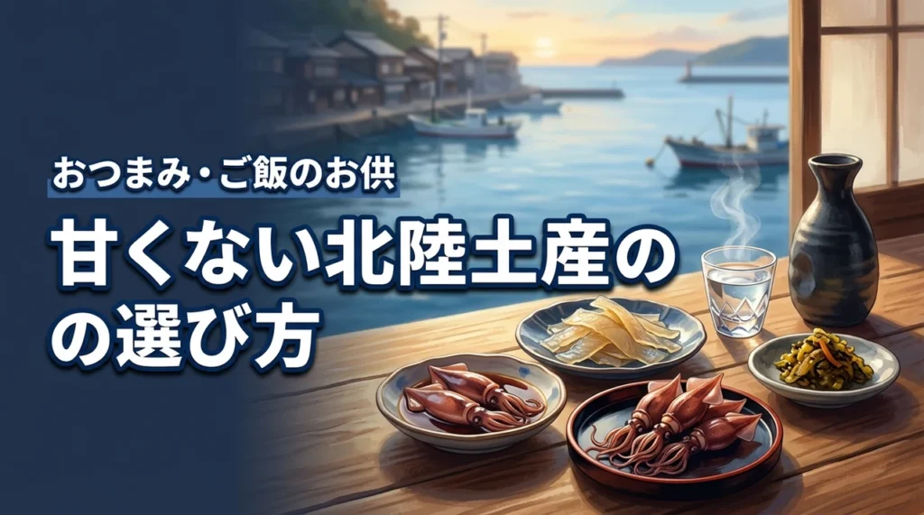 甘いものよりしょっぱい系？甘くない北陸土産の選び方｜酒肴・海産物・ごはんのお供を場面別に整理