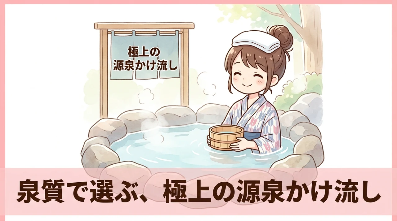 源泉かけ流しにこだわる宿の泉質比較