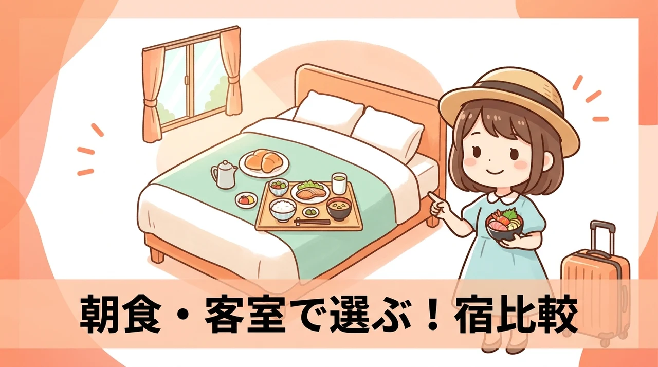 朝食や客室で差がつく宿泊施設の設備比較