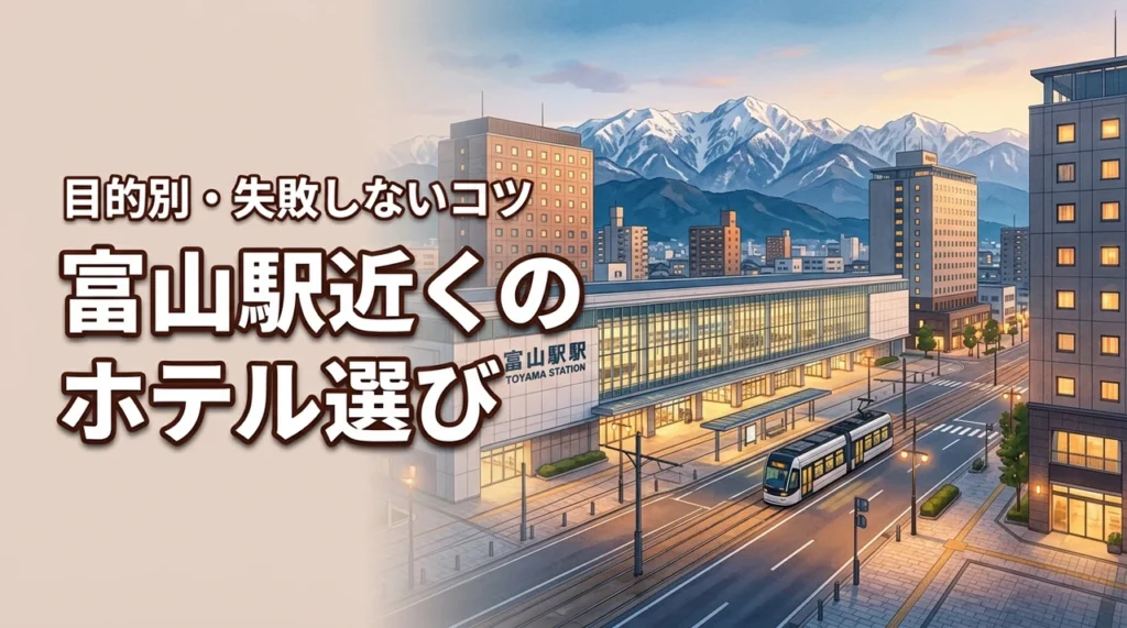 富山駅近くのホテルで迷ったら？目的別の選び方と失敗しないコツ